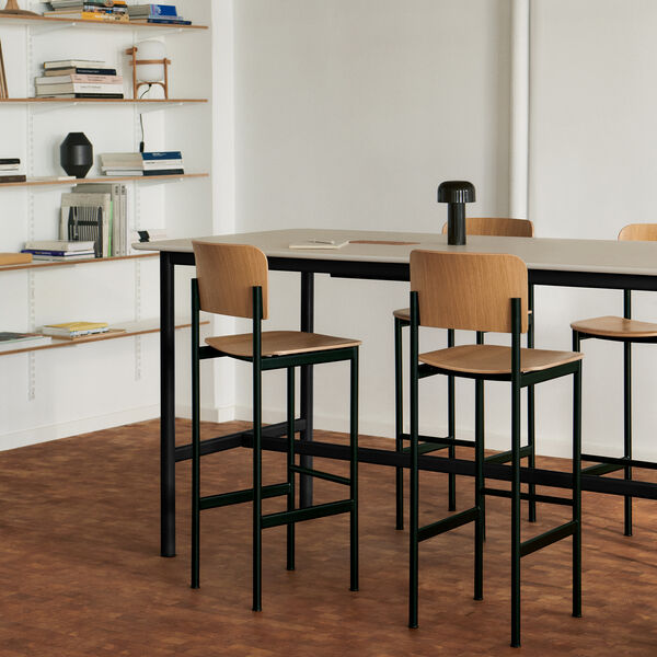 Plan Barstool, lacquered oak/black, Fredericia Furniture