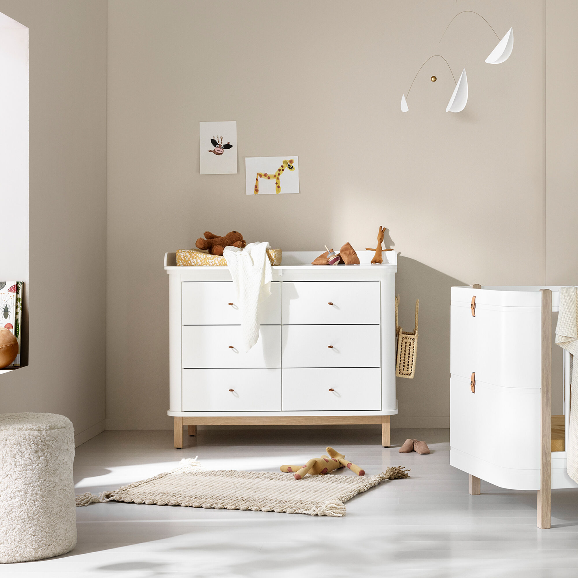 Wood nursery dresser top