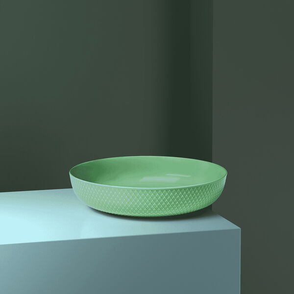 Rhombe Color Serving Bowl, green, Lyngby Porcelæn