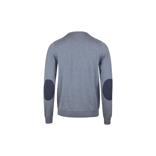 Sweater Knitted Crew Neck With Patch Merino Wool, light blue, Stenstr&ouml;ms