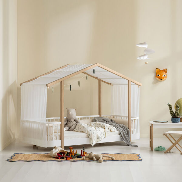 Wood Original House Bed, white/oak, Oliver Furniture