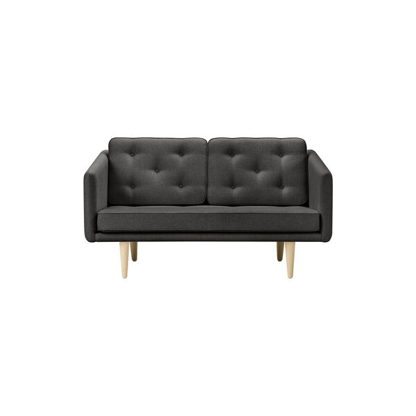 No. 1 2002 2-seater Sofa, dark grey/soap treated oak, Fredericia Furniture