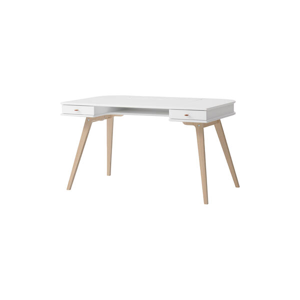 Wood Desk 66 cm, white/oak, Oliver Furniture
