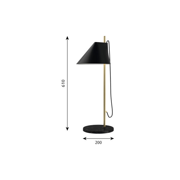 Yuh Table Lamp, black/brass, Louis Poulsen