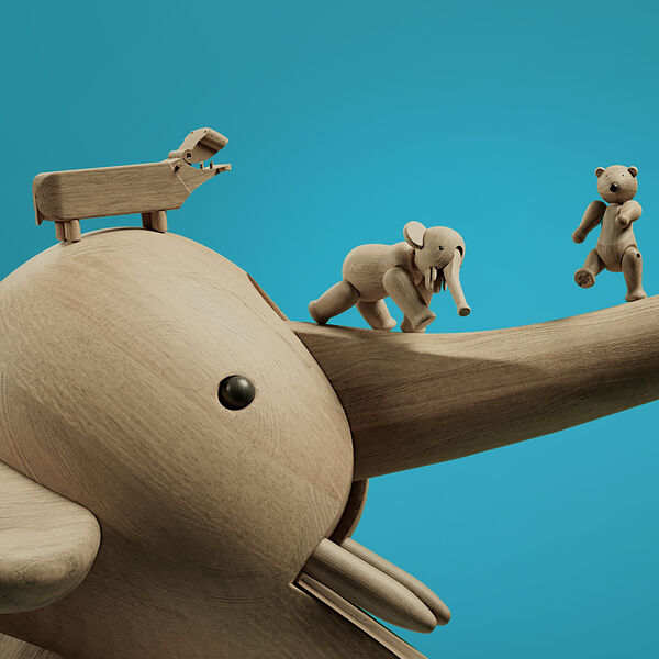 Multi-pack liliput oak 3 pcs., Kay Bojesen Denmark