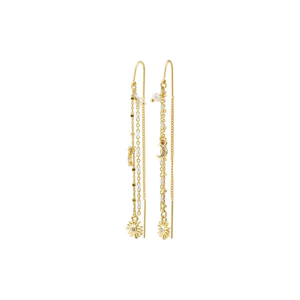 MYLAN chain earrings, gold plated, Pilgrim
