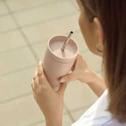 To Go Sip vacuum insulated cup with straw, heather, Stelton
