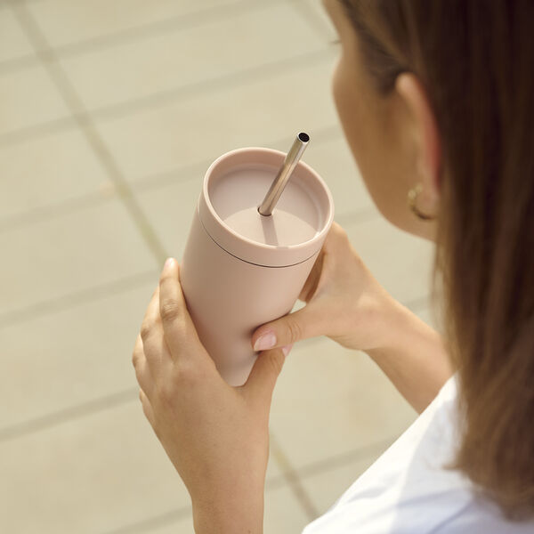 To Go Sip vacuum insulated cup with straw, heather, Stelton