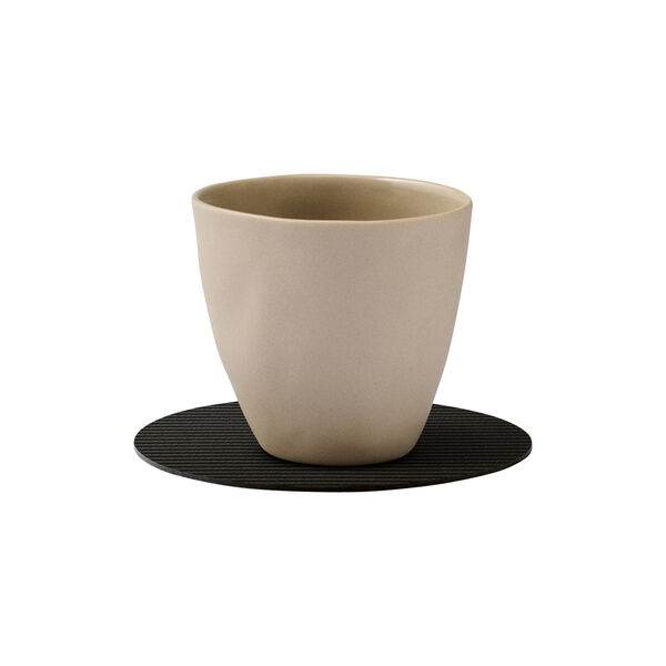 Corduroy glass mat Circle, black ink, LIND DNA