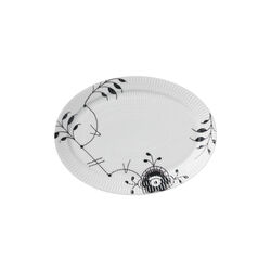 Black Mega Fluted Oval Dish 28 cm, Royal Copenhagen