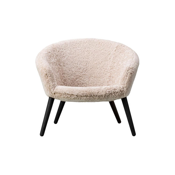 Ditzel Lounge Chair, white/black lacquered oak, Fredericia Furniture