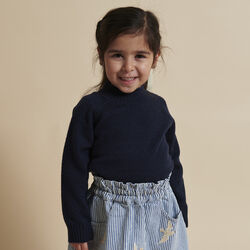 Pull Over w. Turtle Neck, navy, Copenhagen Colors Organics