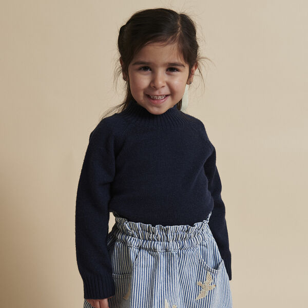 Pull Over w. Turtle Neck, navy, Copenhagen Colors Organics