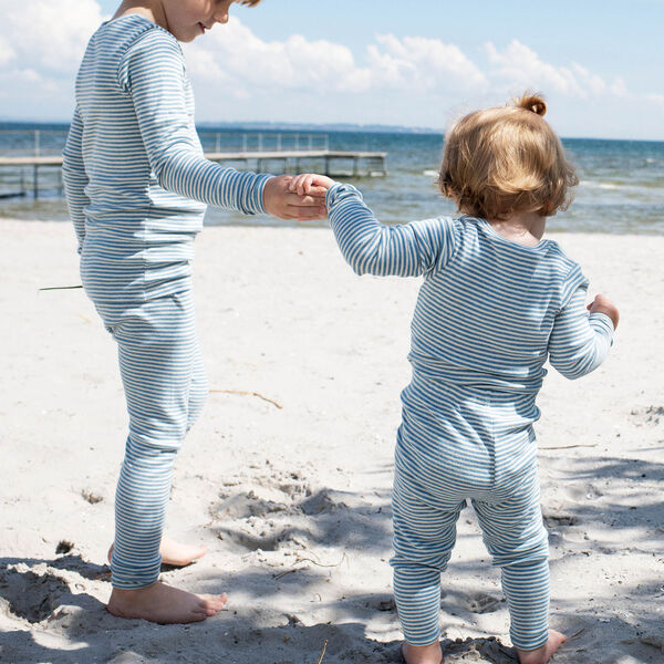 Baby Body Stripe, azur/ecru, Serendipity