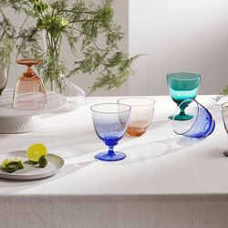 Flow Glass on Foot, dark blue, Holmegaard