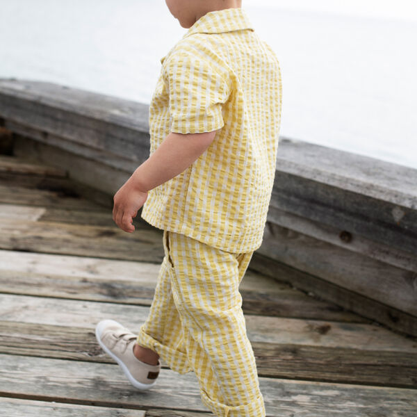 Short Sleeve Shirt, lemon checks, Serendipity