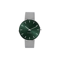City Hall Wrist Watch, evergreen/steel, Arne Jacobsen Watches