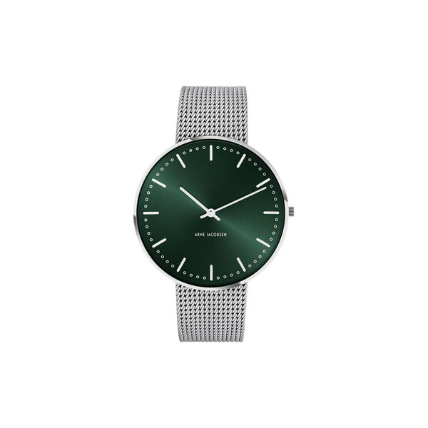 City Hall Wrist Watch, evergreen/steel, Arne Jacobsen Watches