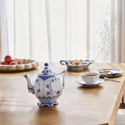Blue Fluted Full Lace Tea Pot, Royal Copenhagen