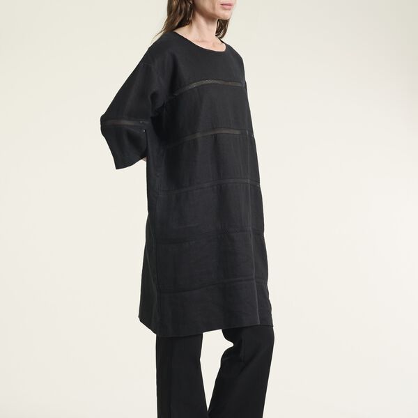 Lazy linen panel dress, black, BITTE KAI RAND