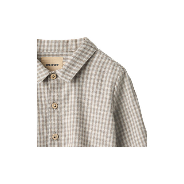 Shirt L/S Oscar, greybrown check, Wheat