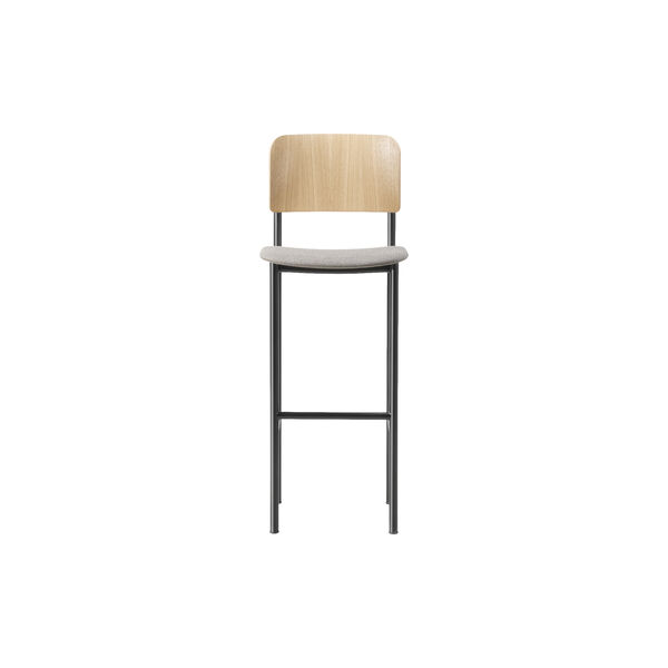 Plan Barstool Seat Upholstered, lacquered oak/Re-wool 128, Fredericia Furniture