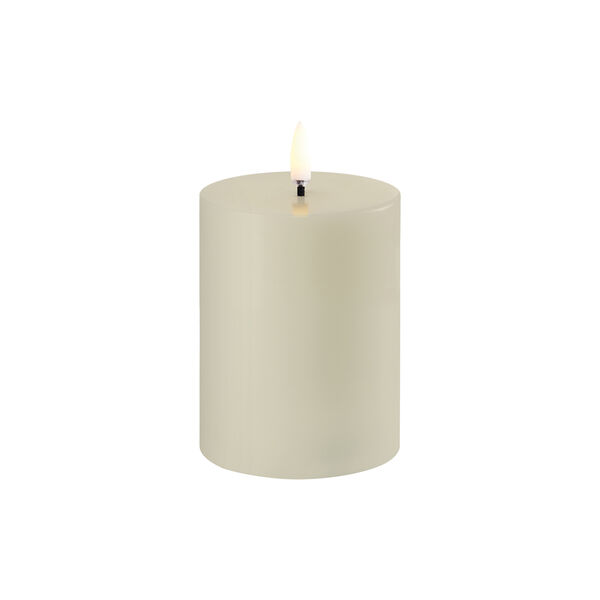 LED pillar candle 10 cm, oyster grey, Uyuni Lighting