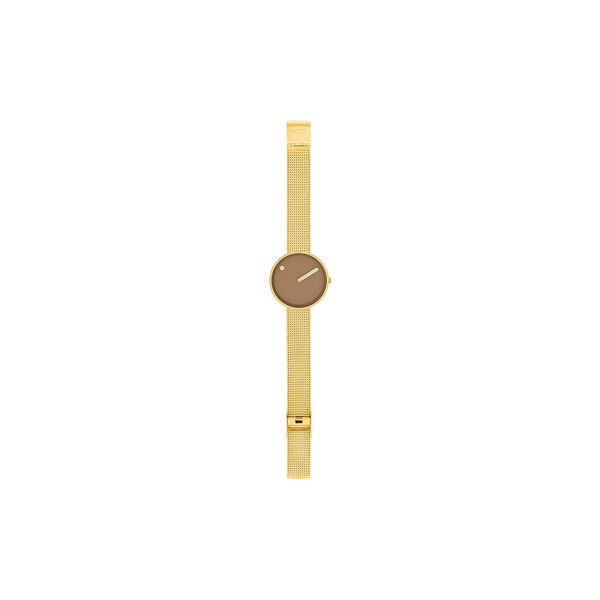 PICTO Wrist Watch, cappuccino brown/gold/matt gold, PICTO