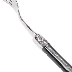 Steak Fork, black horn, Laguiole Tradition