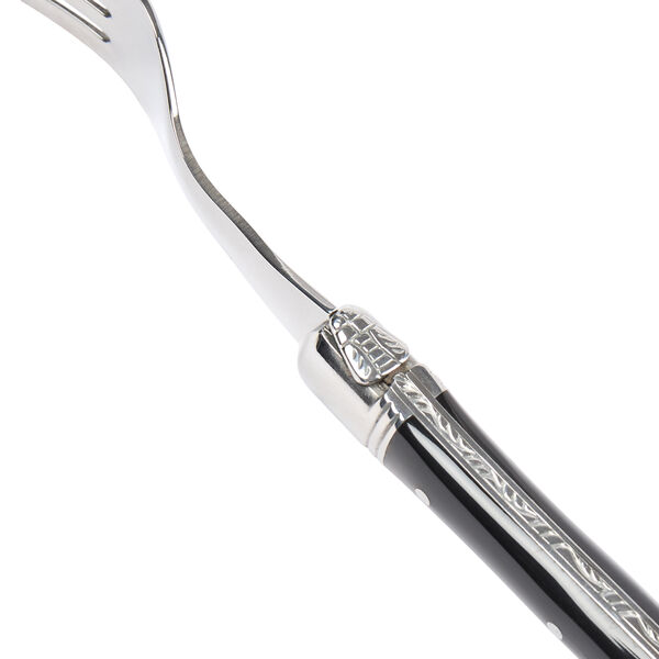 Steak Fork, black horn, Laguiole Tradition