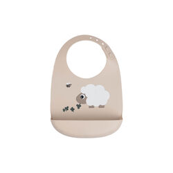 Sheepy Silicone Bib, sand, Done by Deer