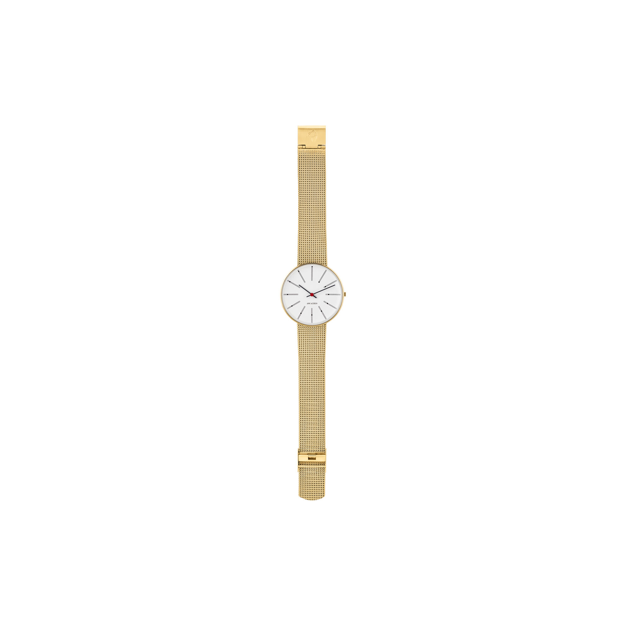 Bankers Wrist Watch white gold matt gold