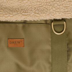 Dog bag with teddy inner liner, olive, Drew's Dogwear