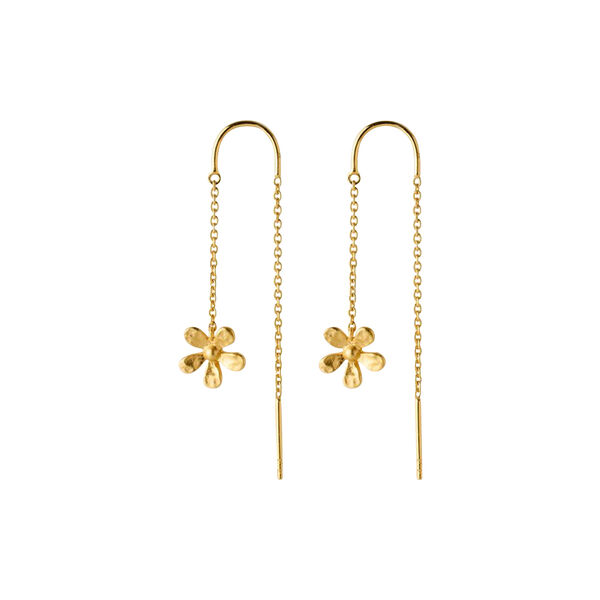Wild&nbsp;Poppy&nbsp;Earchains, gold plated, Pernille Corydon Jewellery