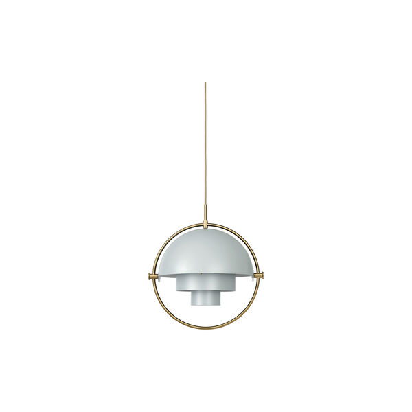 Multi-Lite Pendant, sea grey semi matt/brass, GUBI