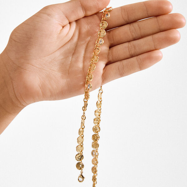 FIRE necklace, gold plated, Pilgrim