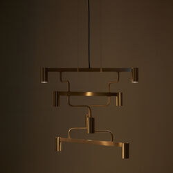 Kennedy Chandelier, brass, Rubn