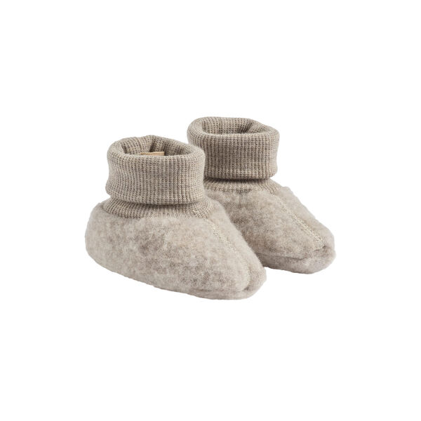 Wool Fleece Booties Lei, khaki melange, Wheat