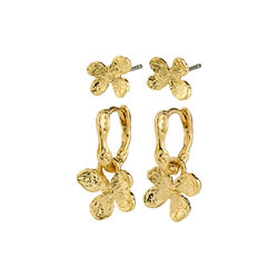 AJANI earrings 2-in-1 set, gold plated, Pilgrim