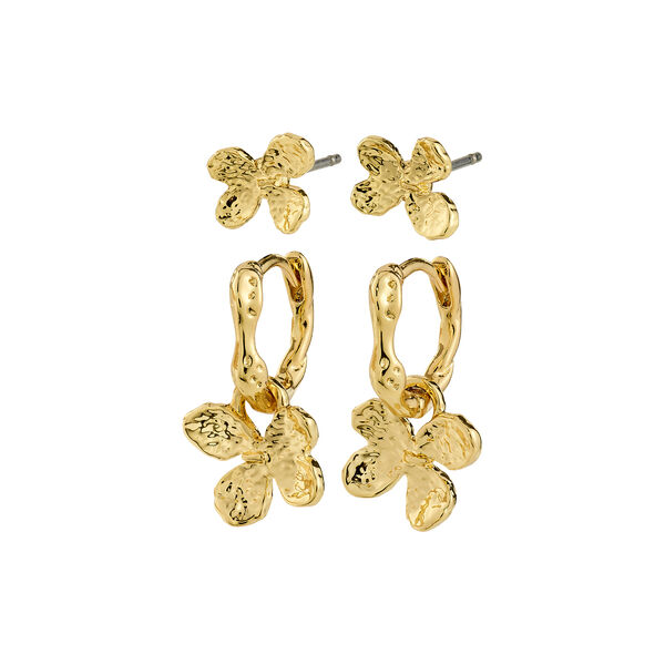 AJANI earrings 2-in-1 set, gold plated, Pilgrim
