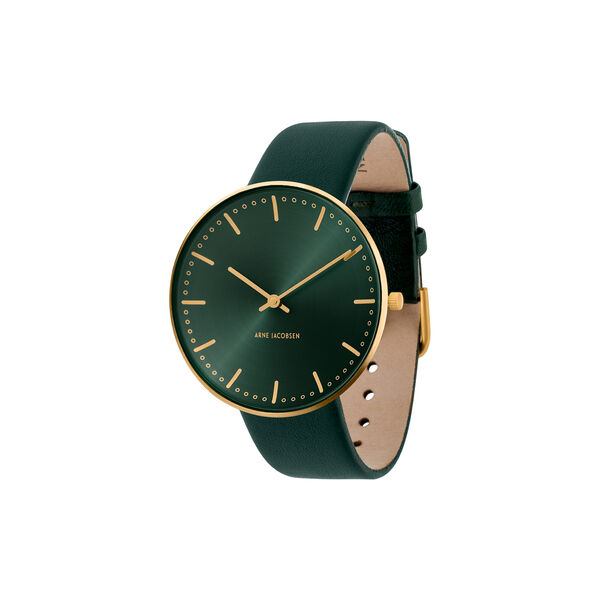 City Hall Wrist Watch, green/gold/green, Arne Jacobsen Watches
