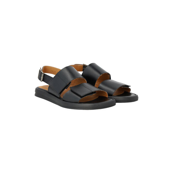 Sandal with adjustable velcro strap, black, ANGULUS