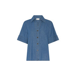469HMMeki denim shirt, steel blue, Heartmade