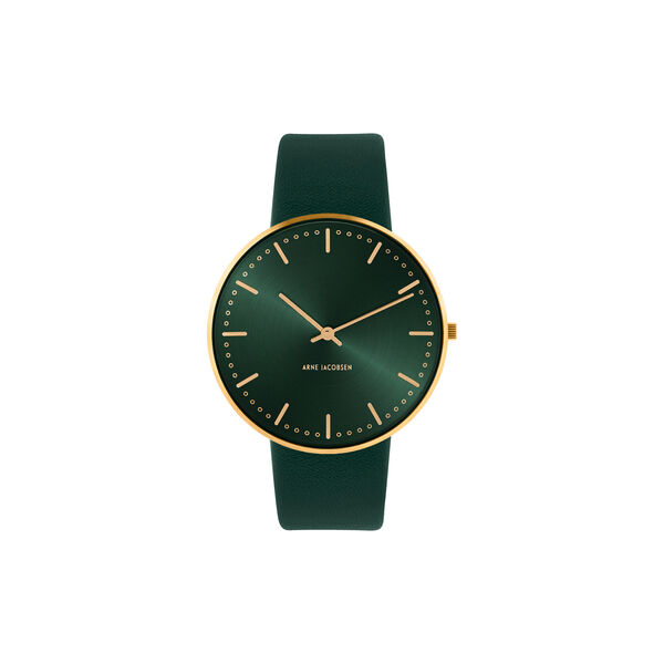 City Hall Wrist Watch, green/gold/green, Arne Jacobsen Watches