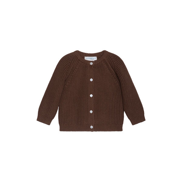 Baby Patent Cardigan, coffee, Serendipity