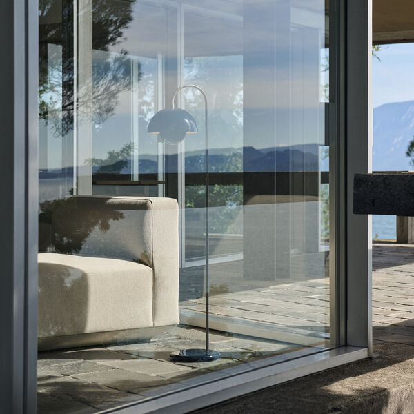 Flowerpot VP12 Floor Lamp, steel blue, &Tradition