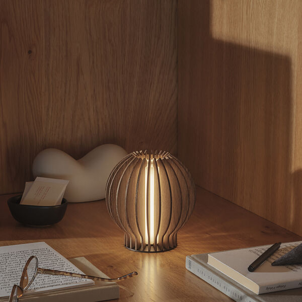 Radiant Round LED lamp, smoked oak, Eva Solo