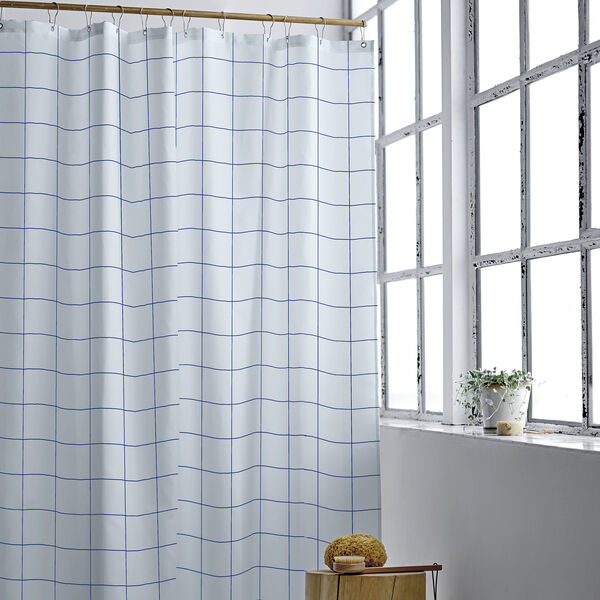 Vista Shower Curtain, linen blue Vista Shower Curtain, linen blue, Södahl