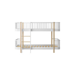 Wood Original Low Bunk Bed 90x200 cm, white/oak, Oliver Furniture