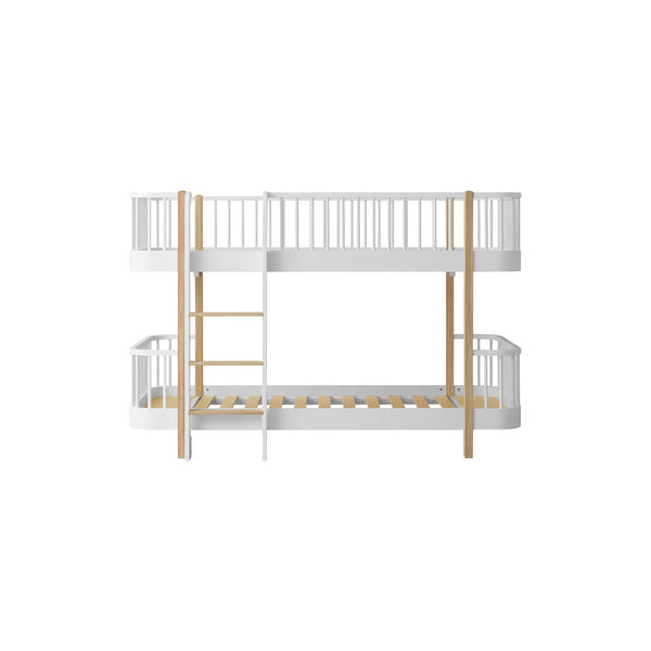 Wood Original Low Bunk Bed 90x200 cm, white/oak, Oliver Furniture